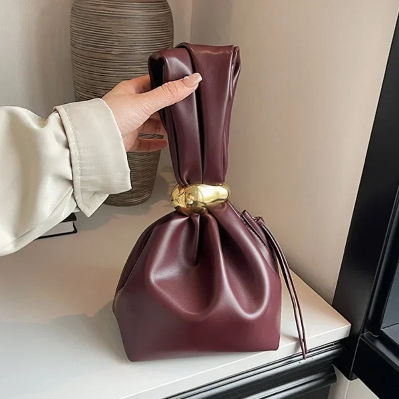 Women'S Evening Bags - Solid color PU Leather Clutch Bag
