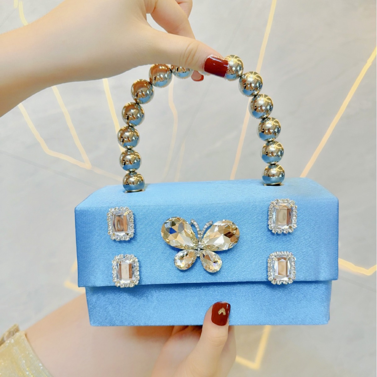 Women'S Evening Bags - Luxury Satin Square Box Women Handbag