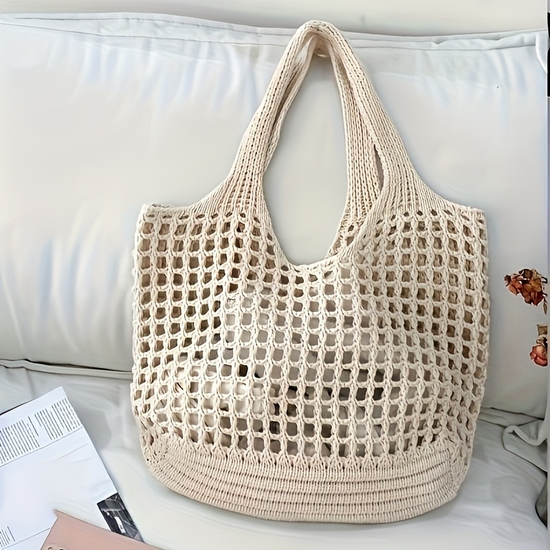Crochet Market Bag - 1pc Crochet Beach Tote bag Beach