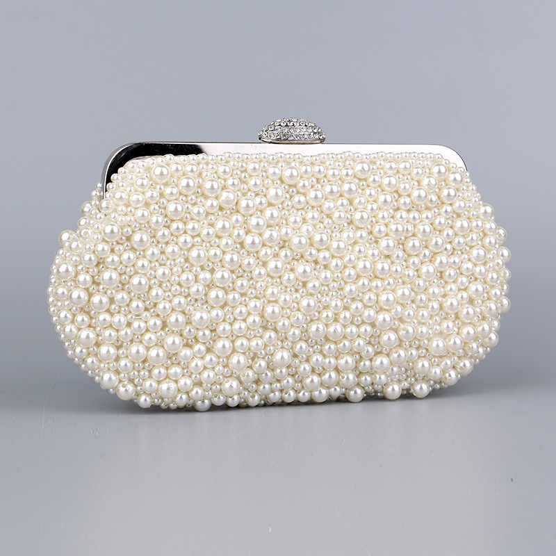 Women'S Evening Bags - Elegant Pearl-Encrusted Banquet Clutch - Versatile
