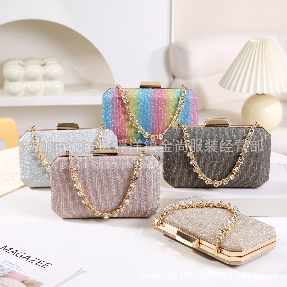 Women'S Evening Bags - Diamond Portable Dinner Clutch Bag Women's