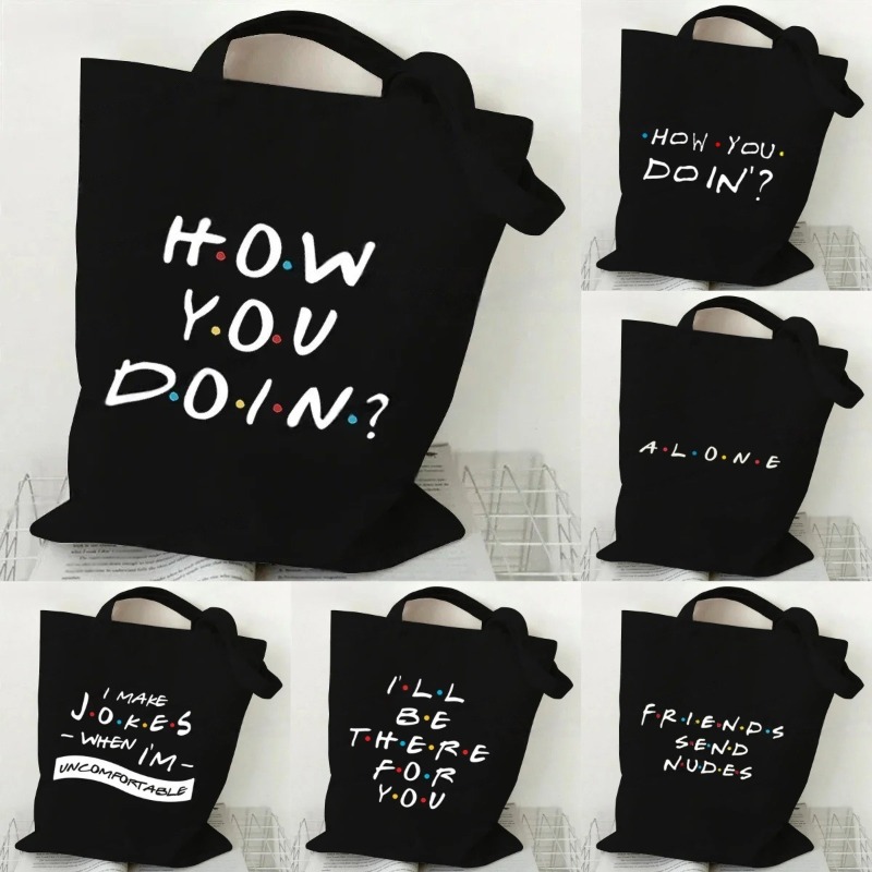 Eco-Friendly Black How You Doi - Shopper Tote Canvas บทวิจารณ์และราคา