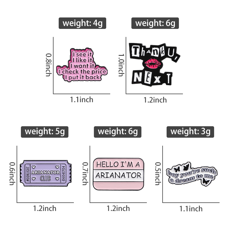Thank U Next Enamel Pins Cute  - Women Bags Next บทวิจารณ์และราคา