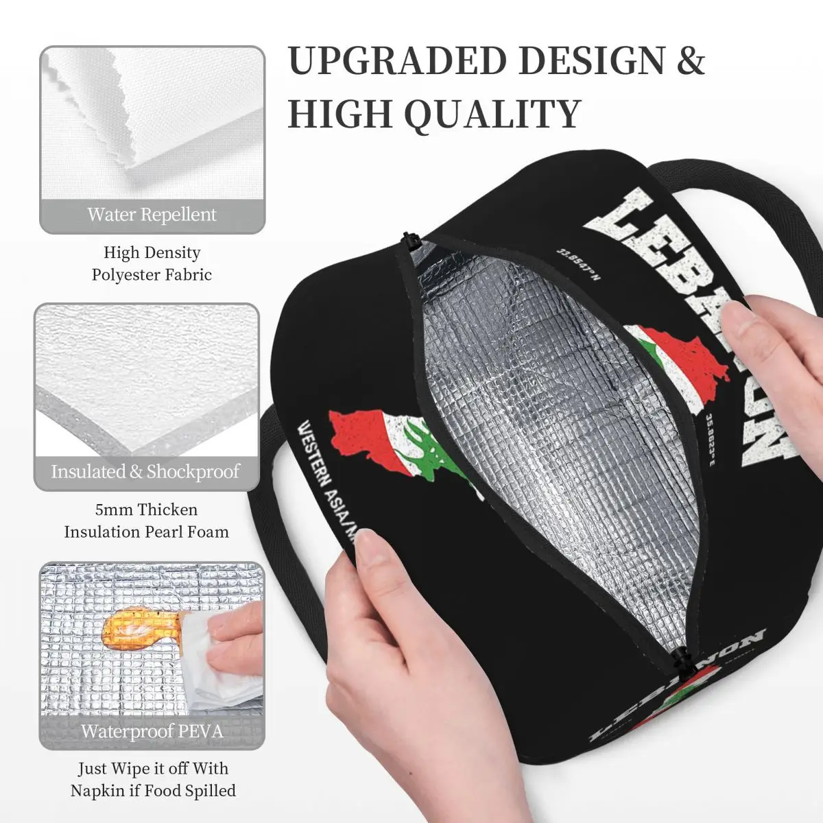Lebanese Flag Map Lebanon Coor - Women Bags Lebanon บทวิจารณ์และราคา