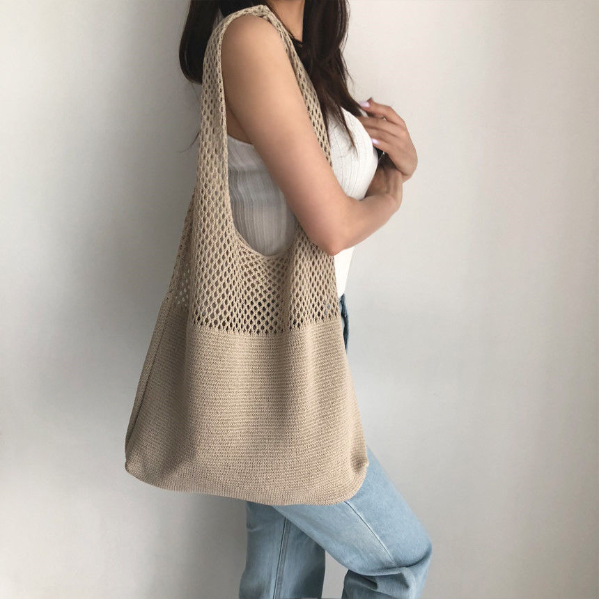 New Trend Women's Bag Crochet  - Crochet Market Bag บทวิจารณ์และราคา