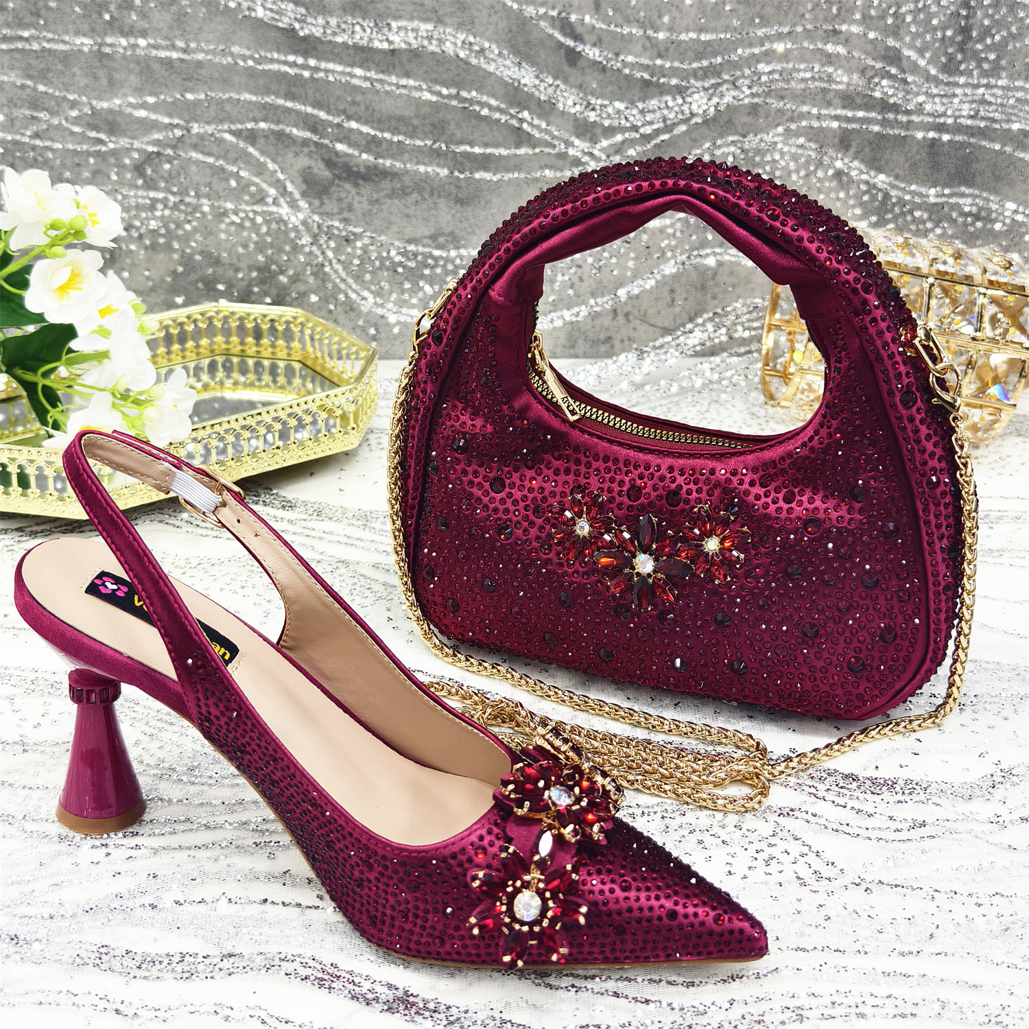 Purcoral Sparkly Gold Rhinesto - Women'S Evening Bags บทวิจารณ์และราคา