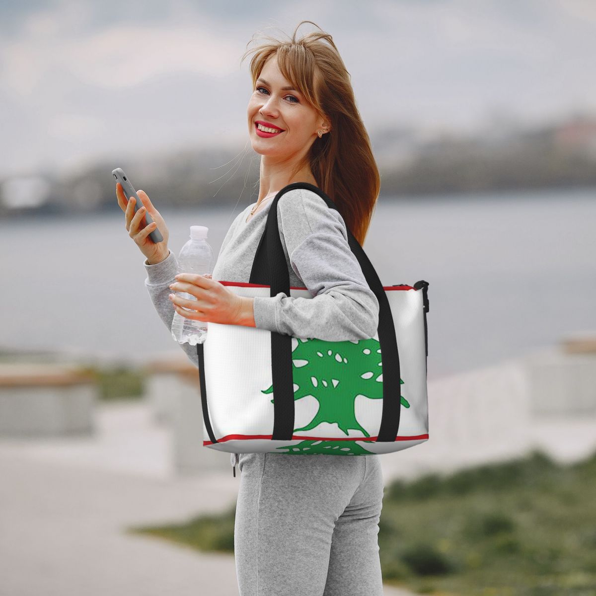 Custom Flag Of Lebanon Beach T - Women Bags Lebanon บทวิจารณ์และราคา