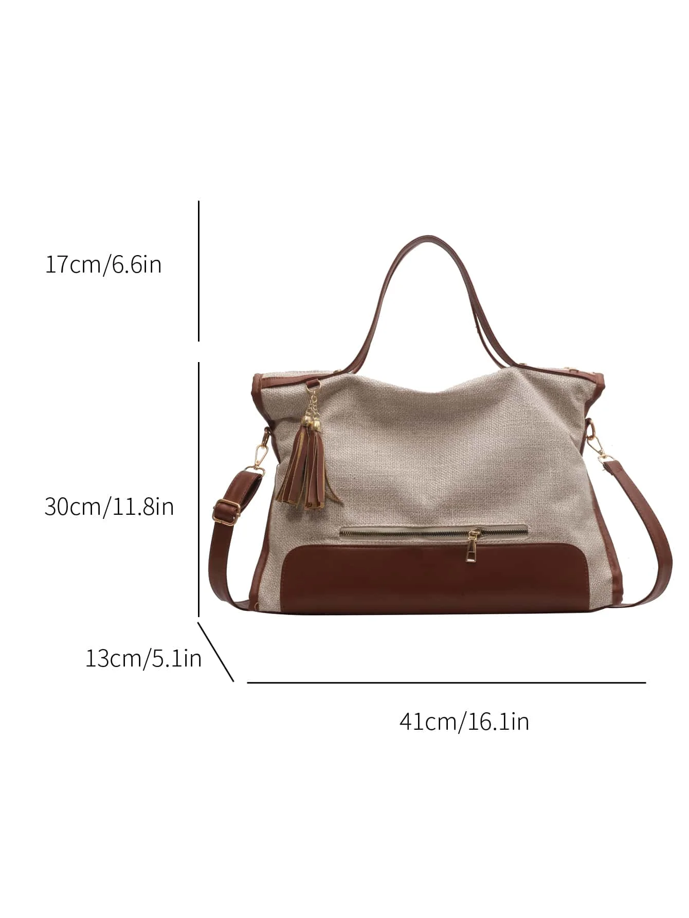Large Zip Front Tassel Decor T - Women Bags Zip บทวิจารณ์และราคา