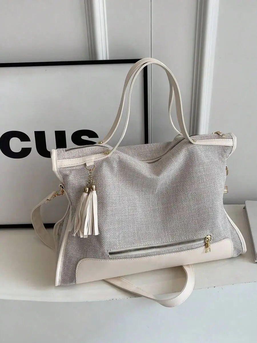 Large Zip Front Tassel Decor T - Women Bags Zip บทวิจารณ์และราคา