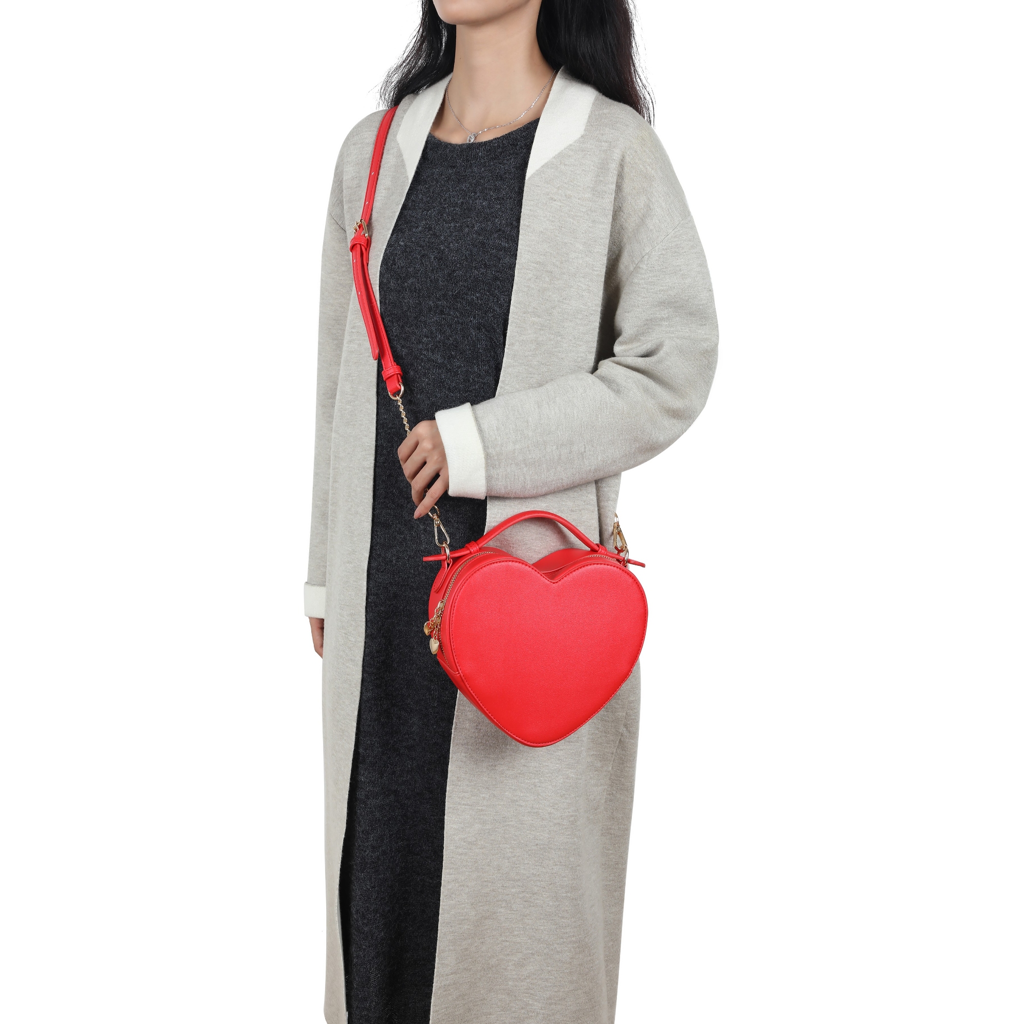 Heart Shape Bag Crossbody Purs - Women Bags Zip บทวิจารณ์และราคา