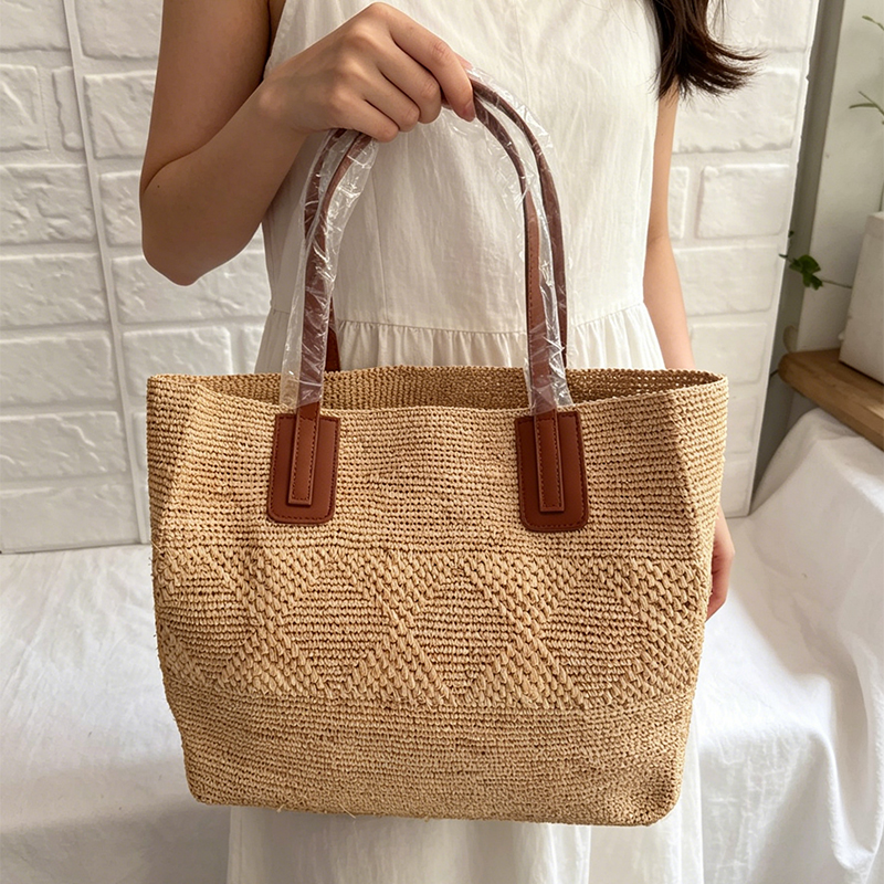 French Natural Raffia Straw Sh - Women'S Raffia Bags บทวิจารณ์และราคา