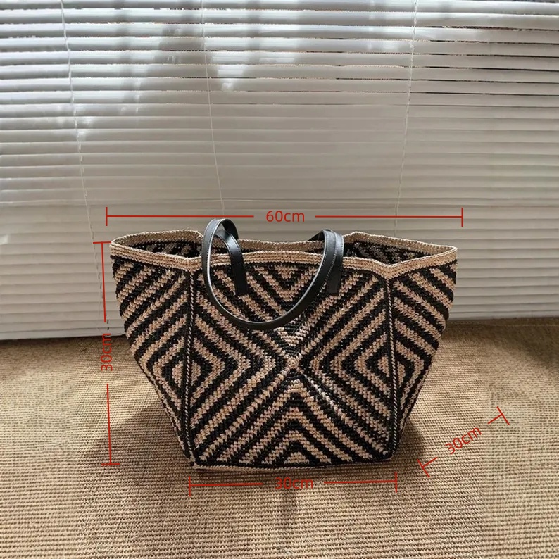 Oversized large Raffia straw t - Women'S Raffia Bags บทวิจารณ์และราคา