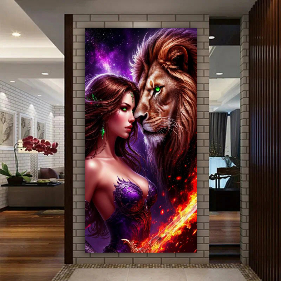 Woman and Lions Diy Diamond Ar - Women Bags Europe บทวิจารณ์และราคา