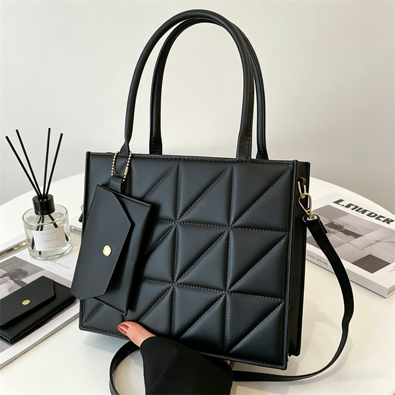 Stylish Quilted Tote Bag, Stru - Top Handle Structured บทวิจารณ์และราคา