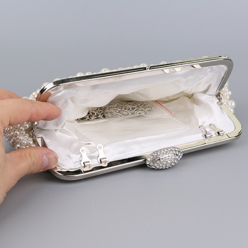 Elegant Pearl-Encrusted Banque - Women'S Evening Bags บทวิจารณ์และราคา