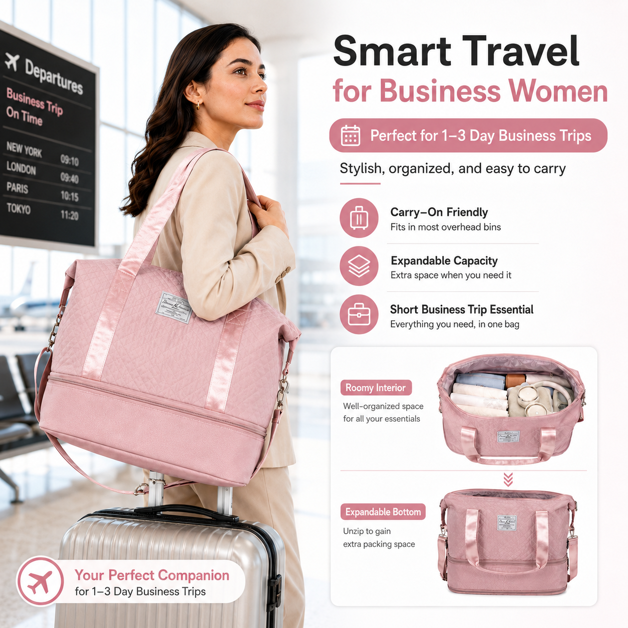 Women’s Business Travel Duffel - Women Bags Pk บทวิจารณ์และราคา