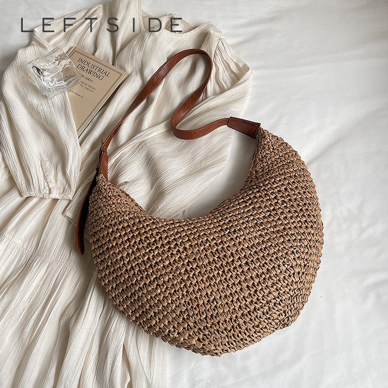 LEFTSIDE Big Woven Straw Shoul - Women'S Raffia Bags บทวิจารณ์และราคา