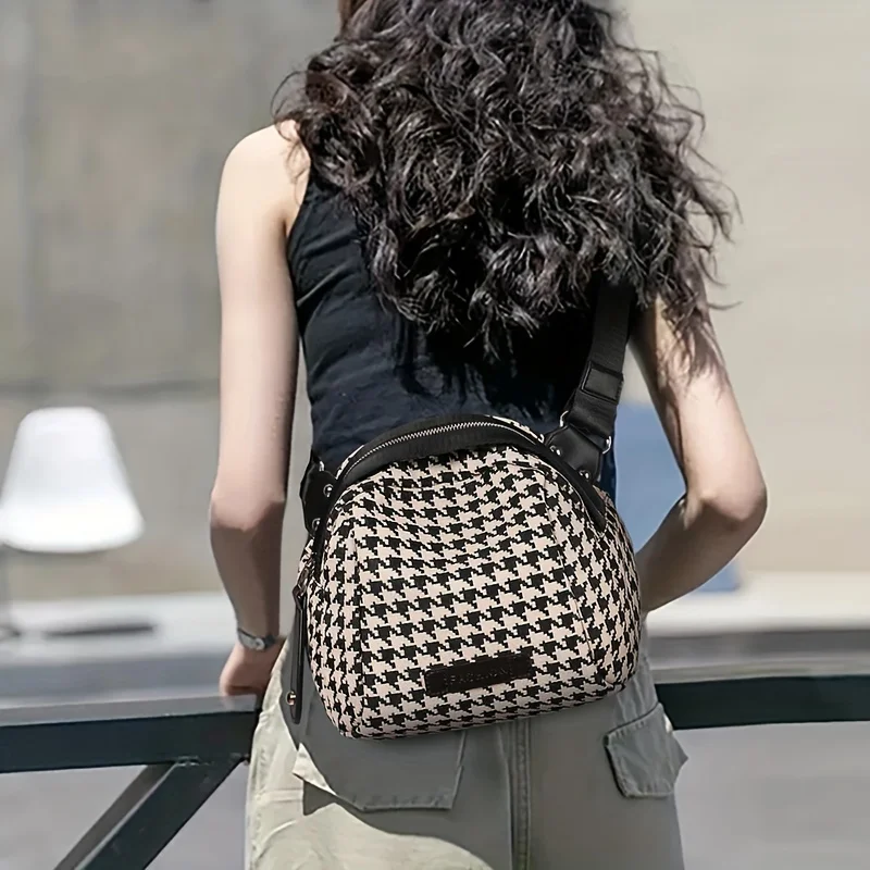 Versatile Houndstooth Canvas B - Women Bags Zip บทวิจารณ์และราคา
