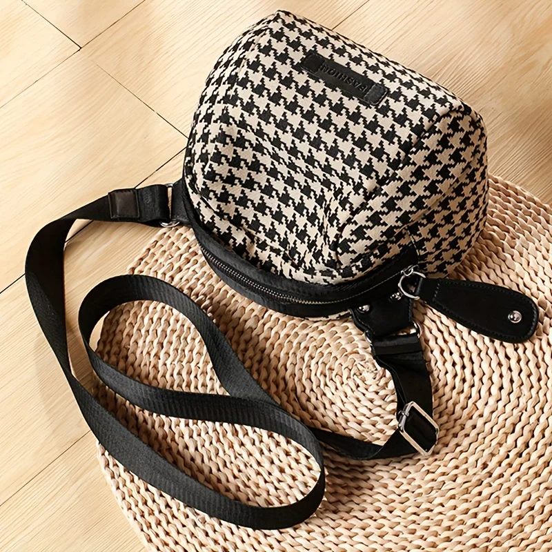 Versatile Houndstooth Canvas B - Women Bags Zip บทวิจารณ์และราคา