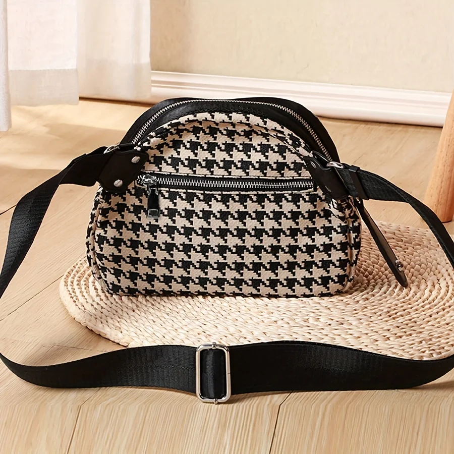 Versatile Houndstooth Canvas B - Women Bags Zip บทวิจารณ์และราคา