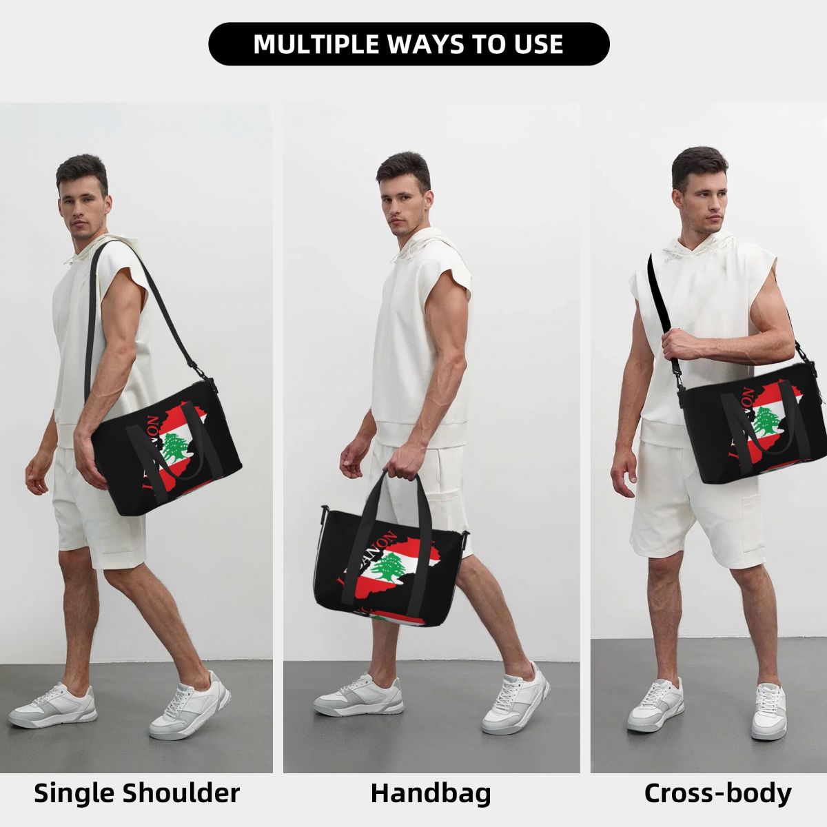Custom Lebanon Flag Map Beach  - Women Bags Lebanon บทวิจารณ์และราคา