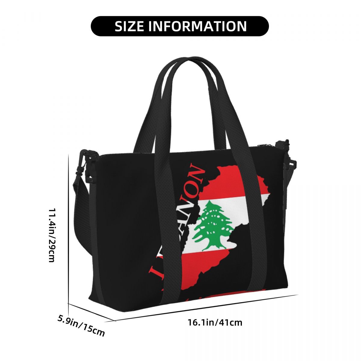 Custom Lebanon Flag Map Beach  - Women Bags Lebanon บทวิจารณ์และราคา