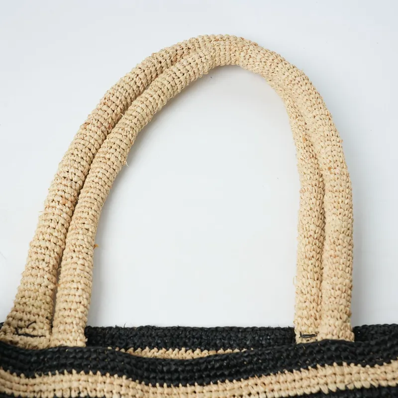 Striped raffia woven straw bag - Women'S Raffia Bags บทวิจารณ์และราคา