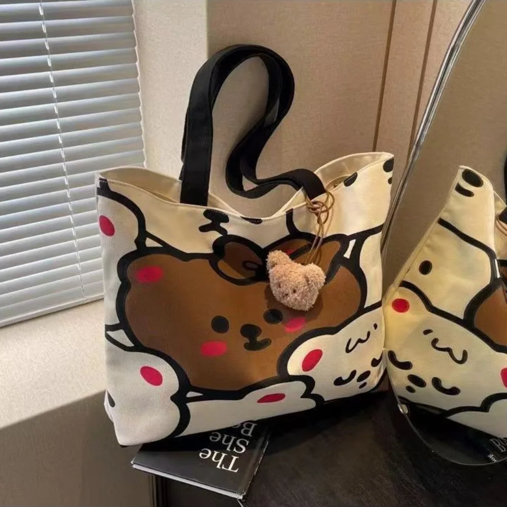 Cartoon Bear Canvas Shoulder B - Shopper Tote Canvas บทวิจารณ์และราคา