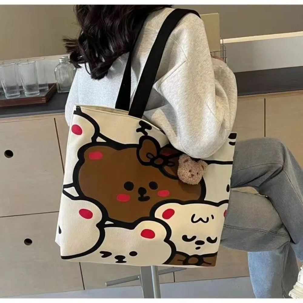 Cartoon Bear Canvas Shoulder B - Shopper Tote Canvas บทวิจารณ์และราคา