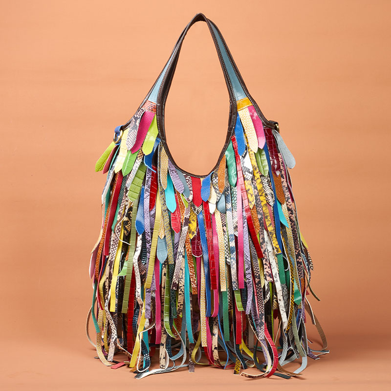 Colorful Real Sheepskin Should - Hobo Bag Slouchy บทวิจารณ์และราคา