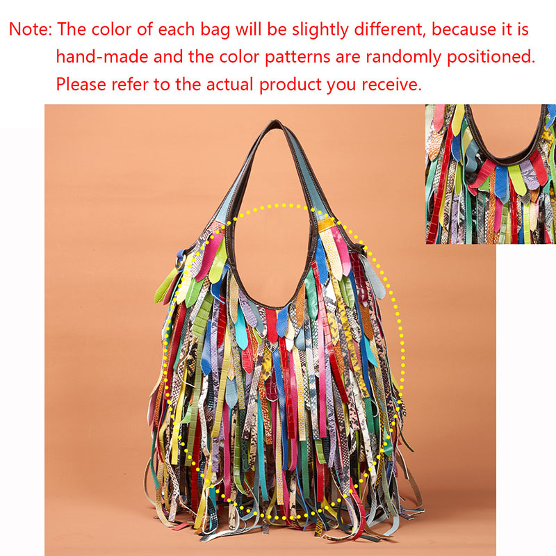 Colorful Real Sheepskin Should - Hobo Bag Slouchy บทวิจารณ์และราคา