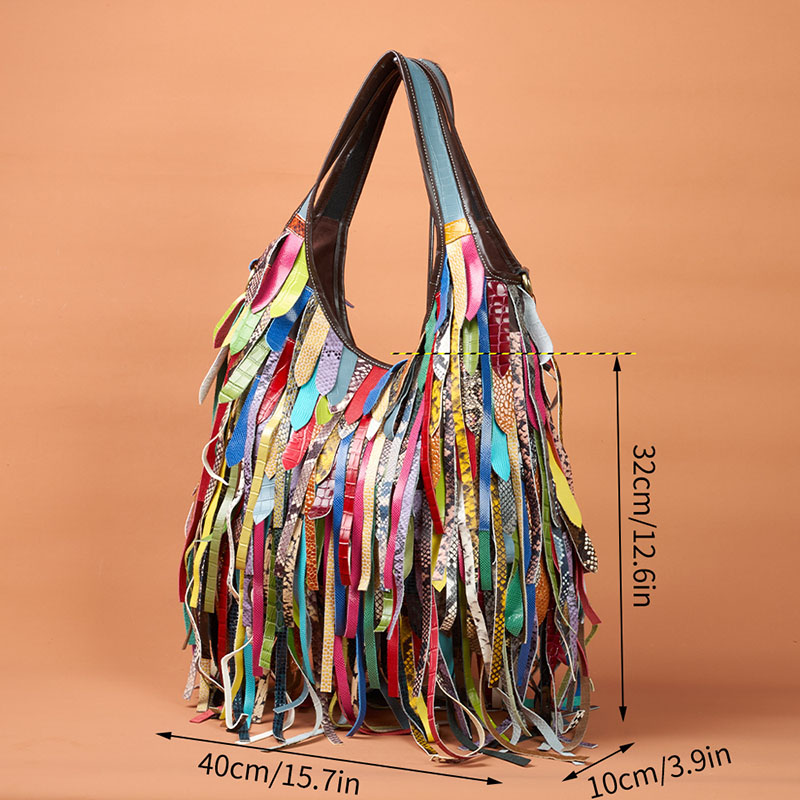 Colorful Real Sheepskin Should - Hobo Bag Slouchy บทวิจารณ์และราคา