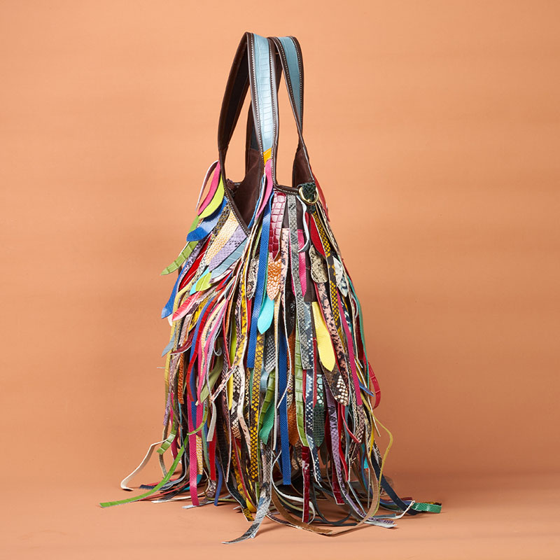 Colorful Real Sheepskin Should - Hobo Bag Slouchy บทวิจารณ์และราคา