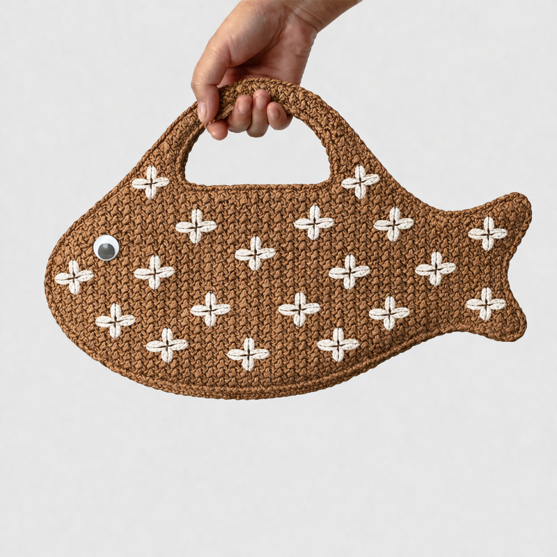 Embroidered Fish Raffia Straw  - Women'S Raffia Bags บทวิจารณ์และราคา