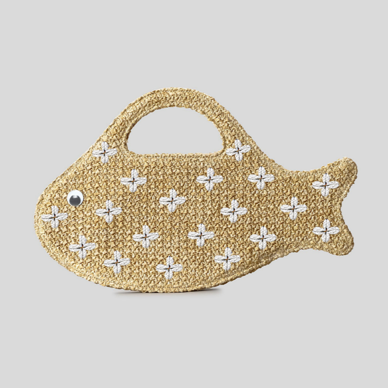 Embroidered Fish Raffia Straw  - Women'S Raffia Bags บทวิจารณ์และราคา