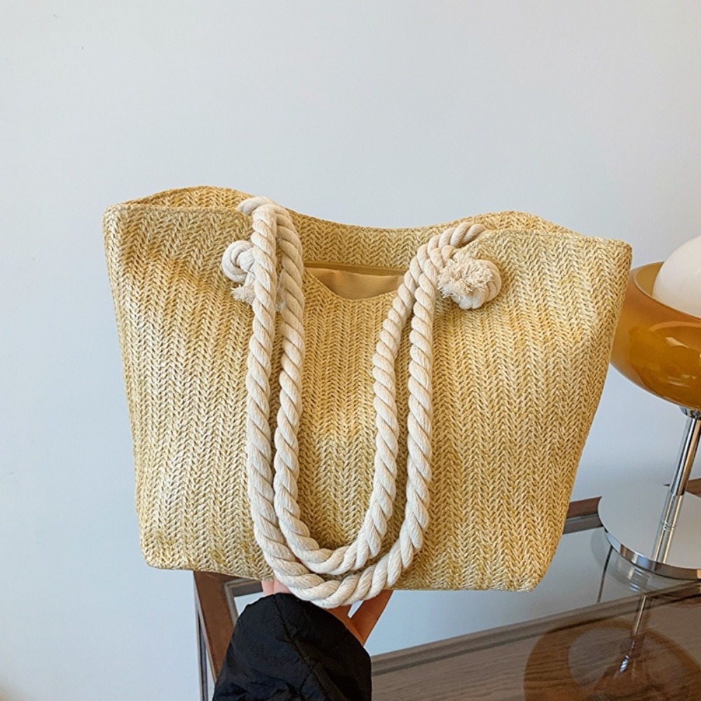 New Summer Beach Tote Bag Larg - Women'S Raffia Bags บทวิจารณ์และราคา