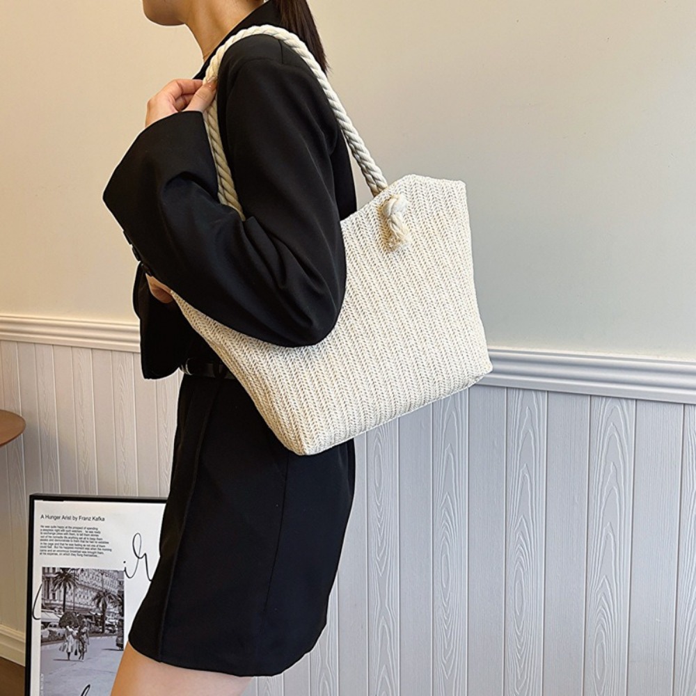 New Summer Beach Tote Bag Larg - Women'S Raffia Bags บทวิจารณ์และราคา