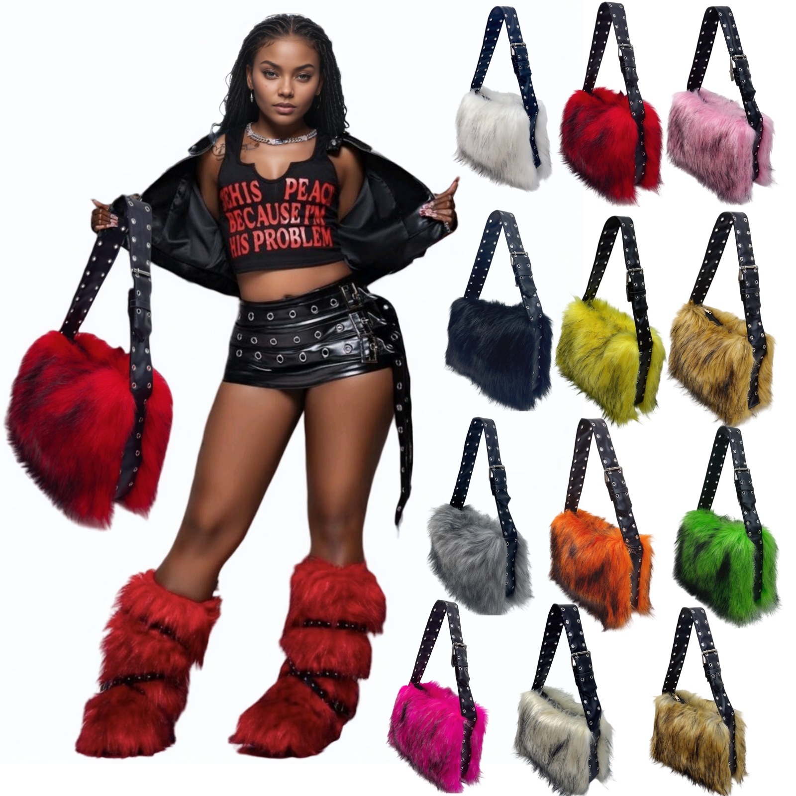 Y2K fox faux fur women's bag s - Women Bags Europe บทวิจารณ์และราคา