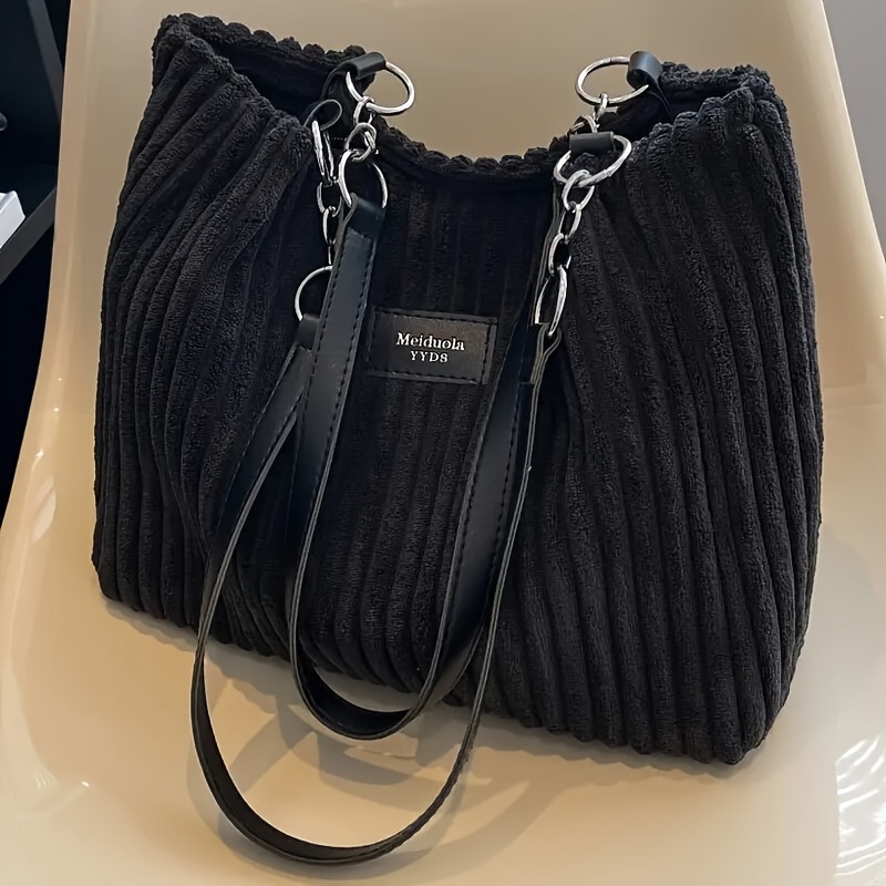Large Capacity Corduroy Tote B - Women Bags Zip บทวิจารณ์และราคา