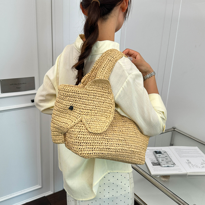Elephant Shaped Raffia Handwov - Women'S Raffia Bags บทวิจารณ์และราคา