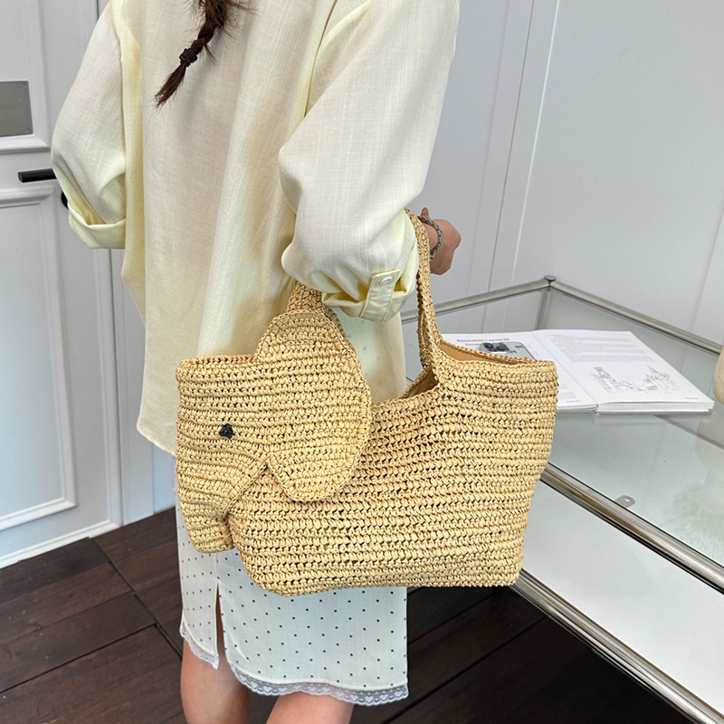 Elephant Shaped Raffia Handwov - Women'S Raffia Bags บทวิจารณ์และราคา