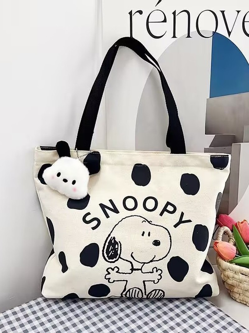 Cartoon Snoopy Canvas Shoulder - Shopper Tote Canvas บทวิจารณ์และราคา