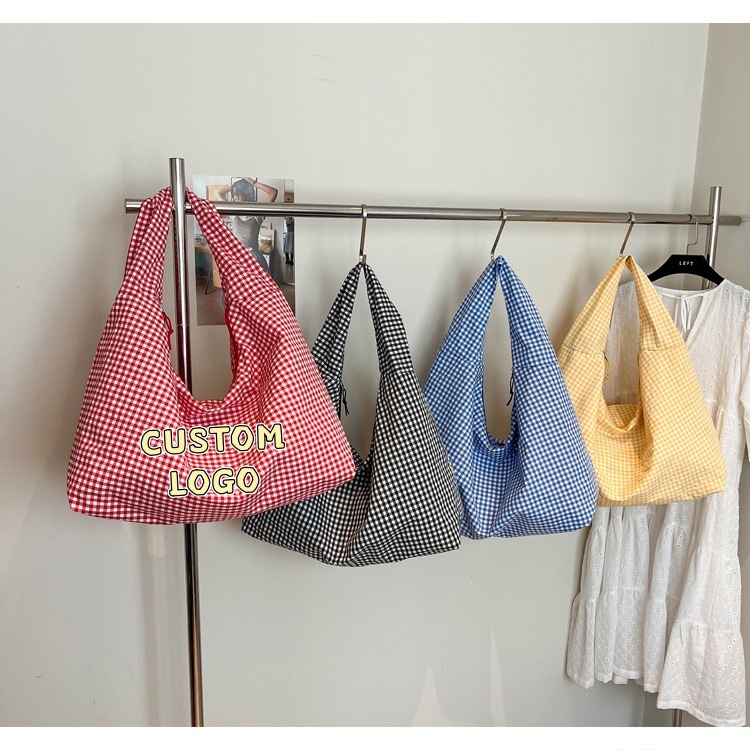 Custom Logo Pastel Gingham Slo - Hobo Bag Slouchy บทวิจารณ์และราคา