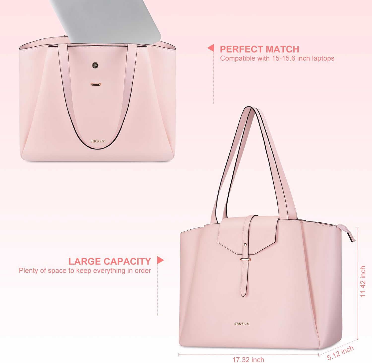 Laptop Tote Bag PU Leather Wom - Women Bags Pk บทวิจารณ์และราคา