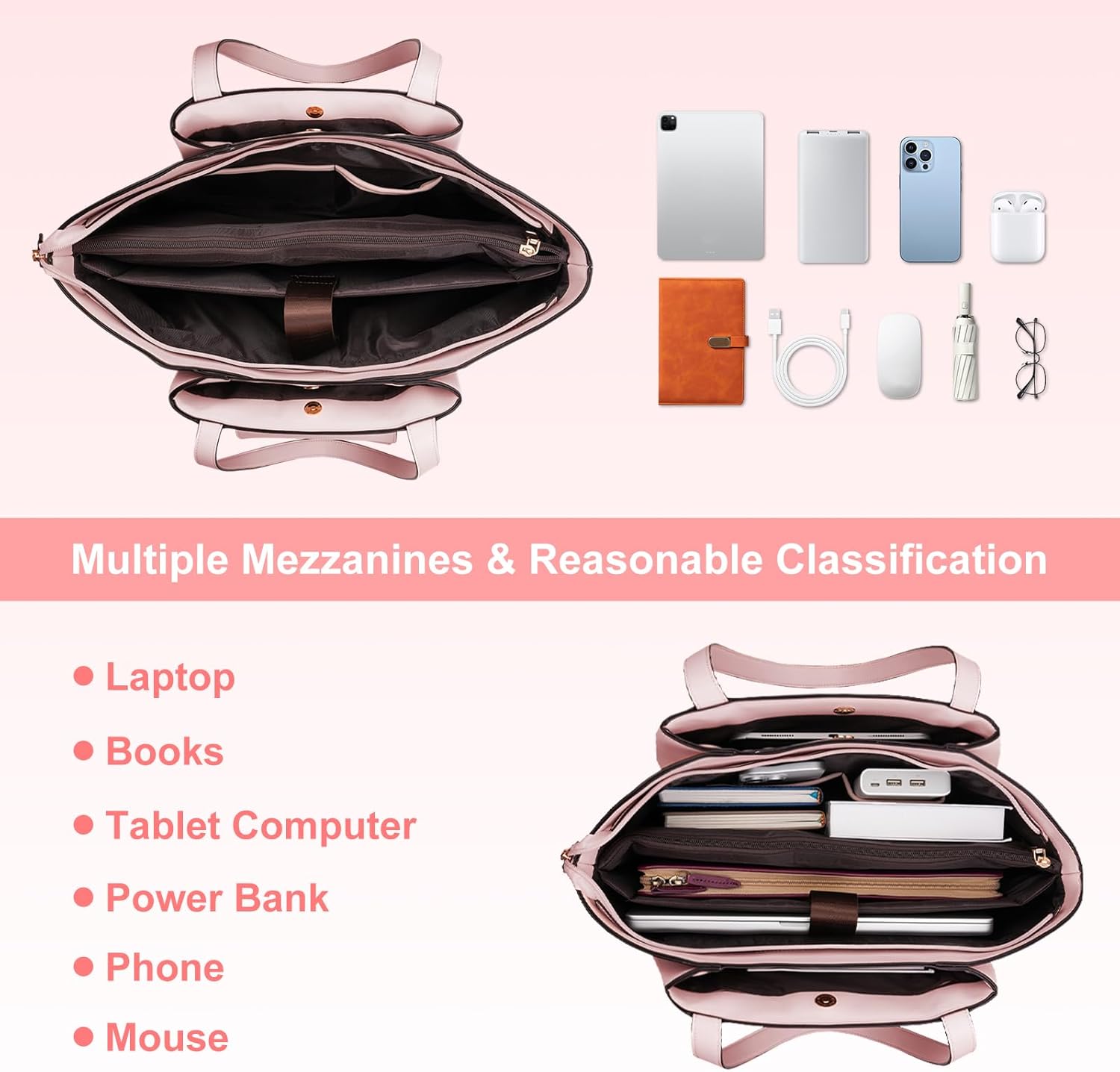 Laptop Tote Bag PU Leather Wom - Women Bags Pk บทวิจารณ์และราคา