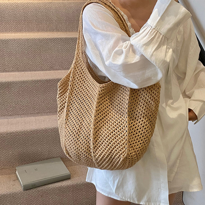 Summer Woven Shoulder Bag Wome - Crochet Market Bag บทวิจารณ์และราคา