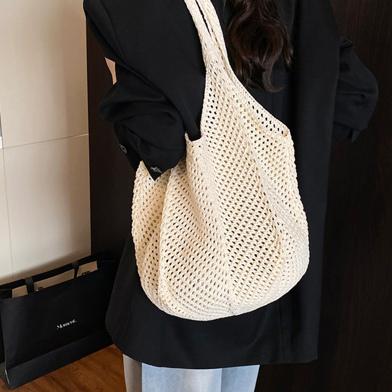 Summer Woven Shoulder Bag Wome - Crochet Market Bag บทวิจารณ์และราคา