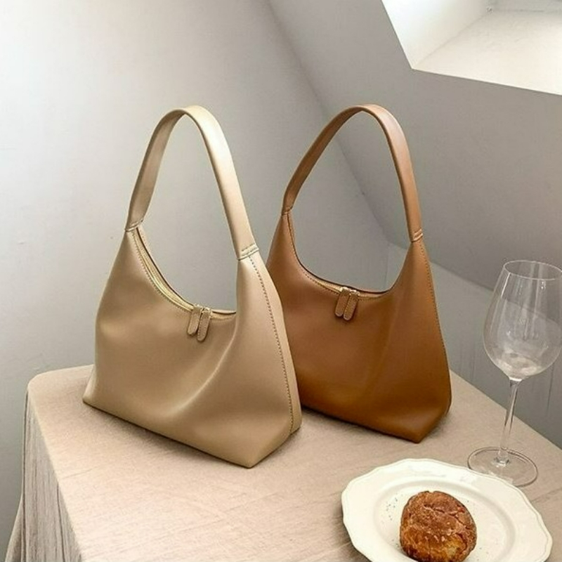 New Double-zip Leather Handbag - Women Bags Zip บทวิจารณ์และราคา