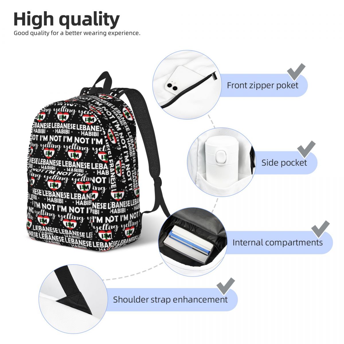 Lebanese Flag Lebanon Heritage - Women Bags Lebanon บทวิจารณ์และราคา