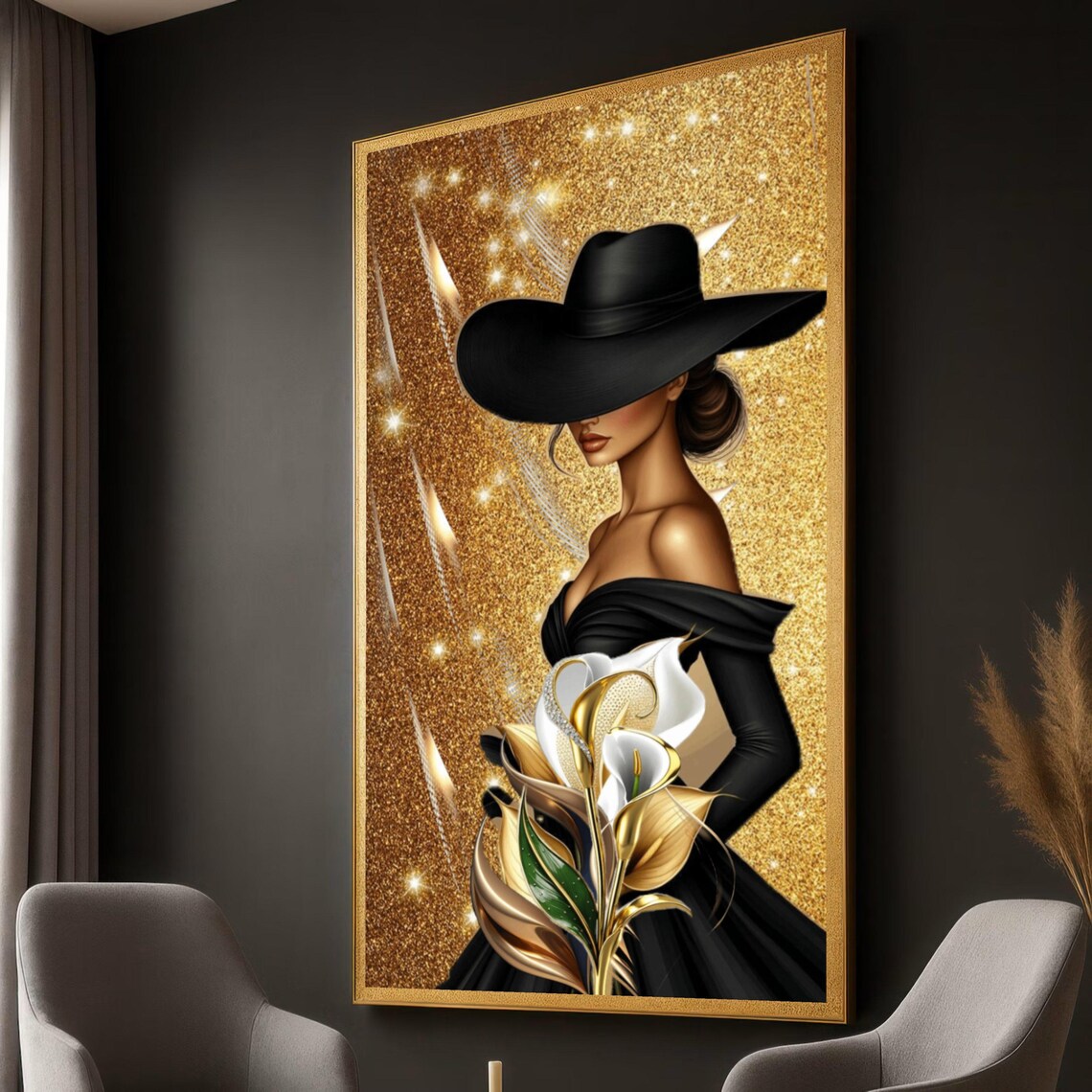 Glamorous Woman,Black Hat, Gol - Women Bags Europe บทวิจารณ์และราคา